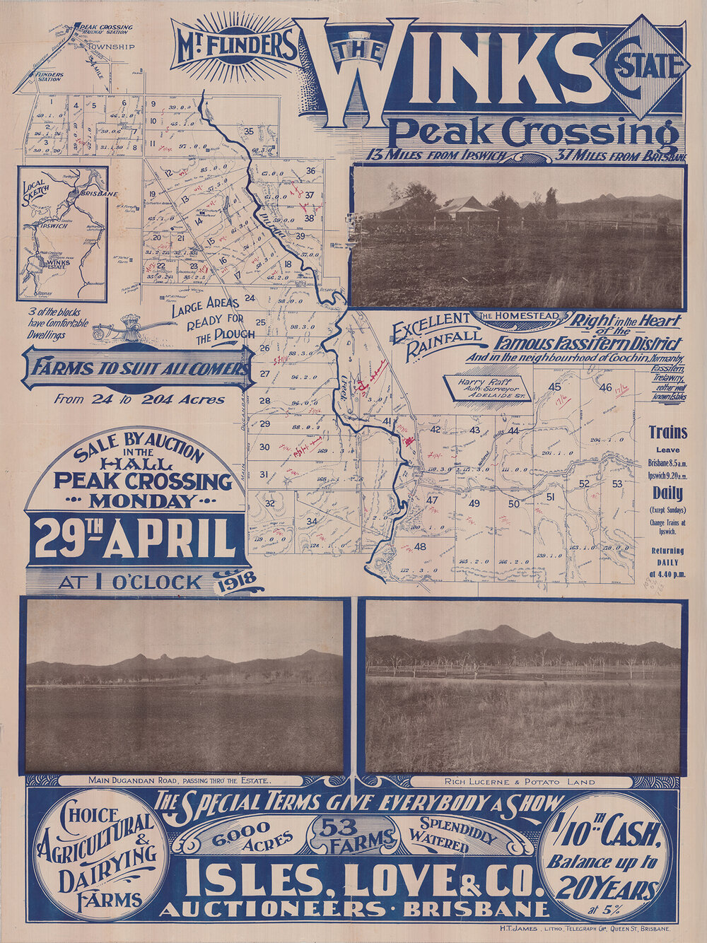 Winks Estate, Peak Crossing map