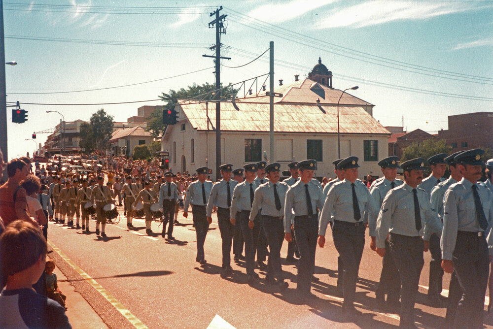 ANZAC Day parade, Nicholas Street,  Ipswich, 1982