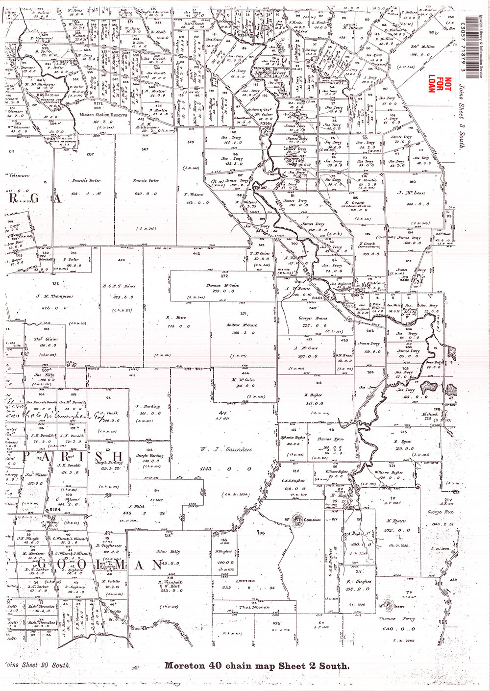 Moreton 40 chain map, sheet 2 and sheet 3 south