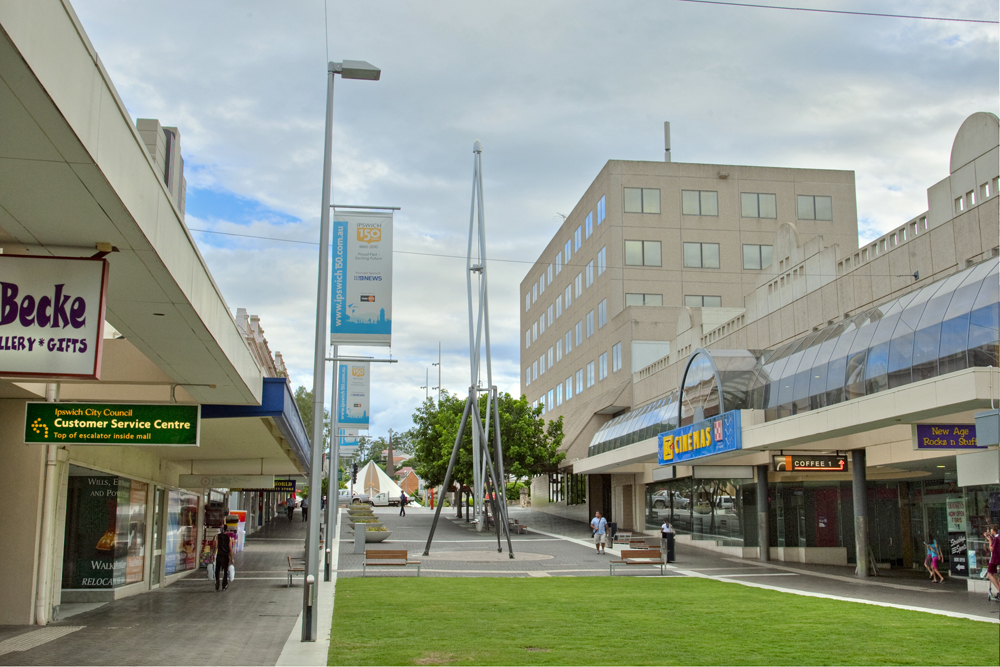 Ipswich Mall, looking south from rotunda, Ipswich, 2010