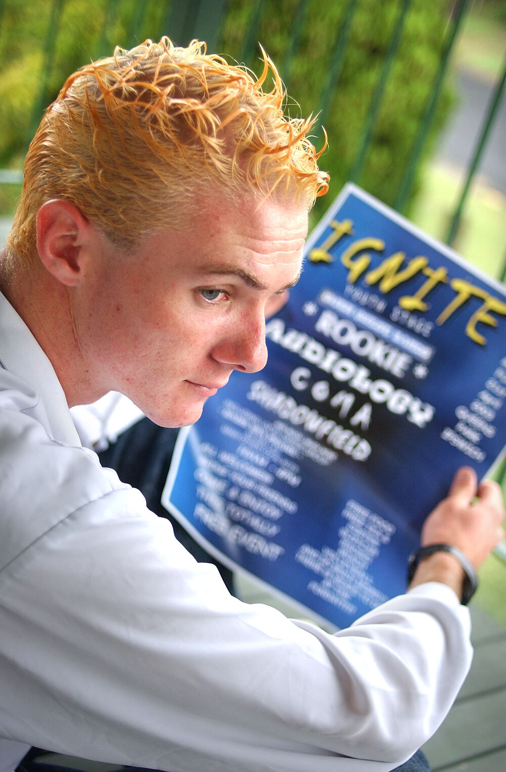 Kyle Newman promoting "Ignite" during 'Monday Funday', Ipswich, April 2003