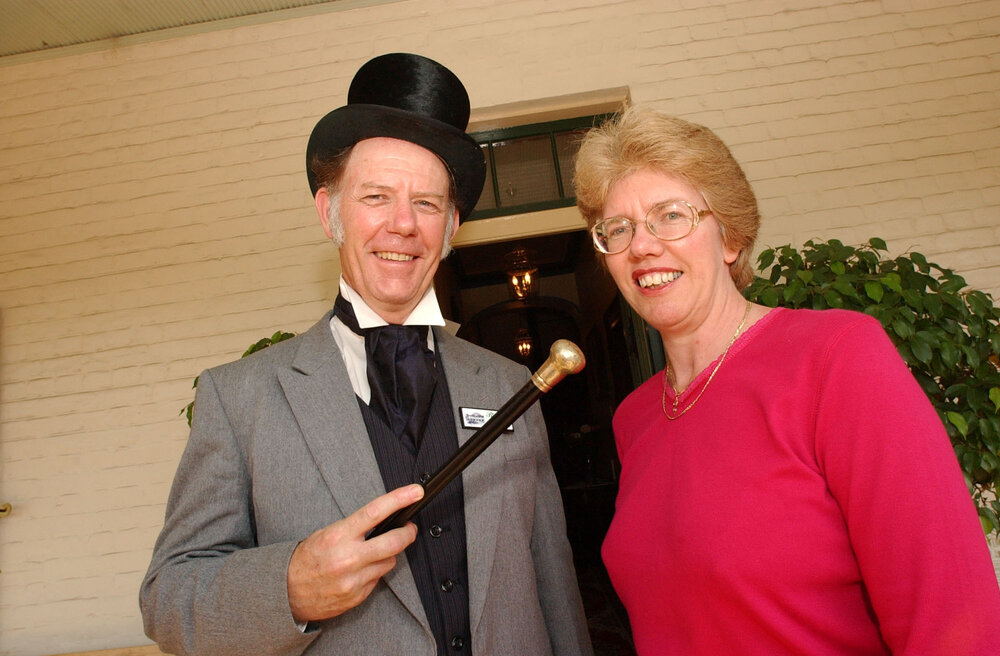 John Jackson (owner) and Sandra Kraschnefski, at Booval House, Ipswich, April 2003