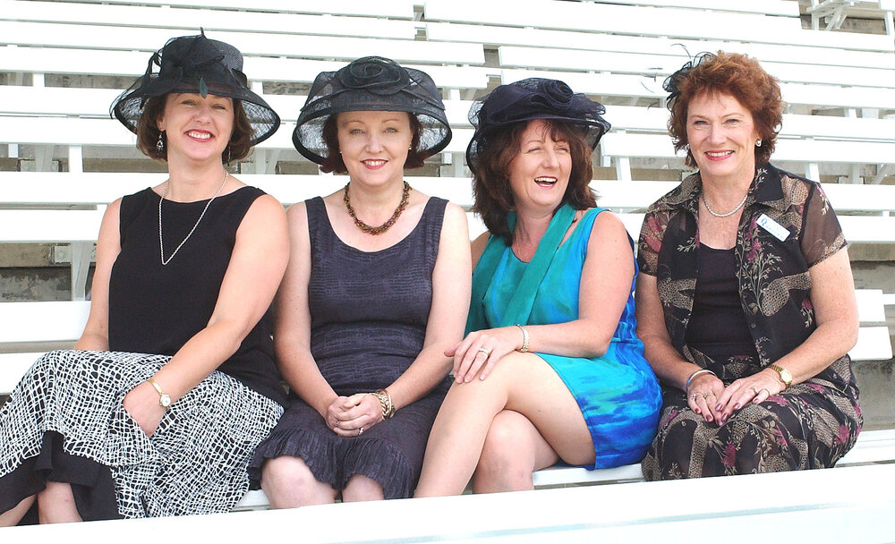 Marilyn Brown, Teresa Walsh, Jillian Jeffery and Carol Winter enjoying the Melbourne Cup, Ipswich, November 2003