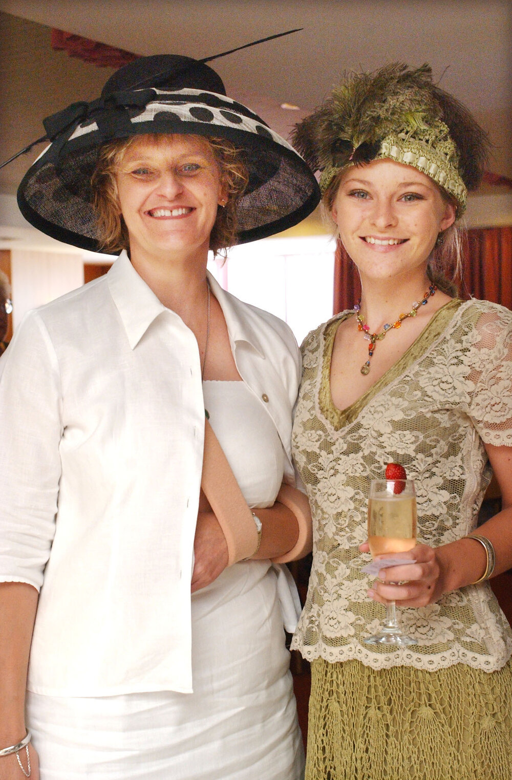 Denika Englander and Fay Englander enjoying the Melbourne Cup, Ipswich, November 2003