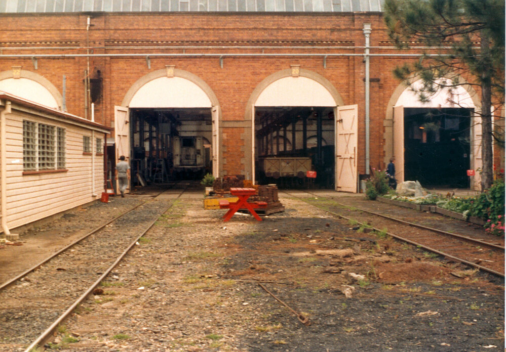 Exterior of air conditioning and refrigeration section,  Ipswich Railway Workshops, North Ipswich, 1987