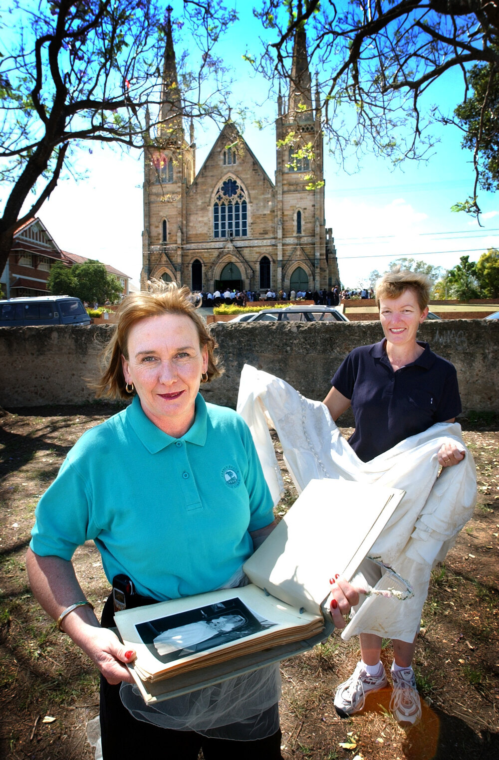 Mary Smith and Kim Williams at St. Mary's church, Ipswich, November 2003