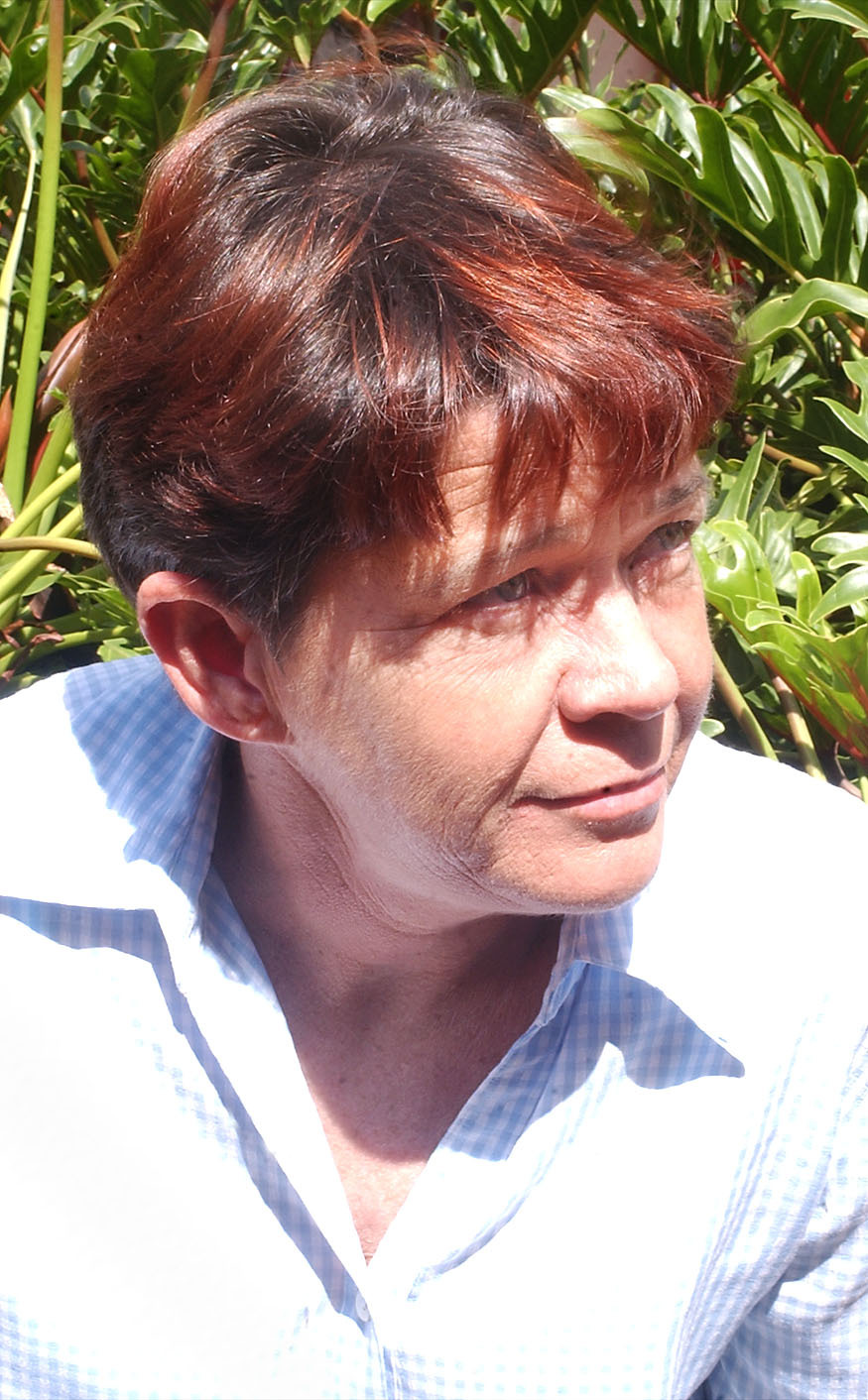 Linda Hartley participating in a vox pop, Ipswich, November 2003
