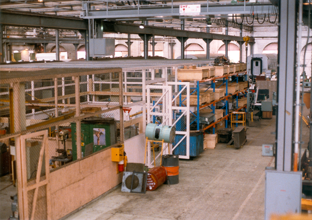 Air-conditioning and refrigeration section in Carriage shop, Ipswich Railway Workshops, North Ipswich, 1987