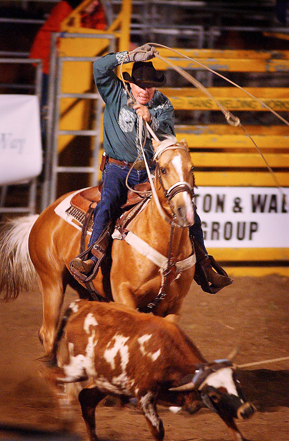 Thought to be either Roy Kelly or Marcus Jones, participating in the West Moreton Anglican College's rodeo event, Ipswich, November 2003