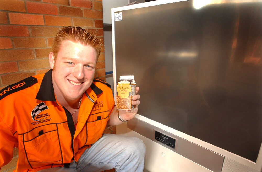 John McAully, winner of the Dairy Farmers Association competition of Jacaranda milk, Ipswich, August 2003