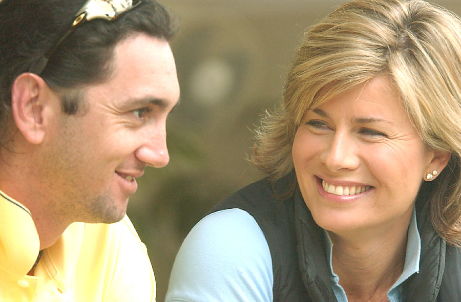 Thought to be Deborah Hutton with unidentified man at Brookwater golf course, Brookwater, August 2003