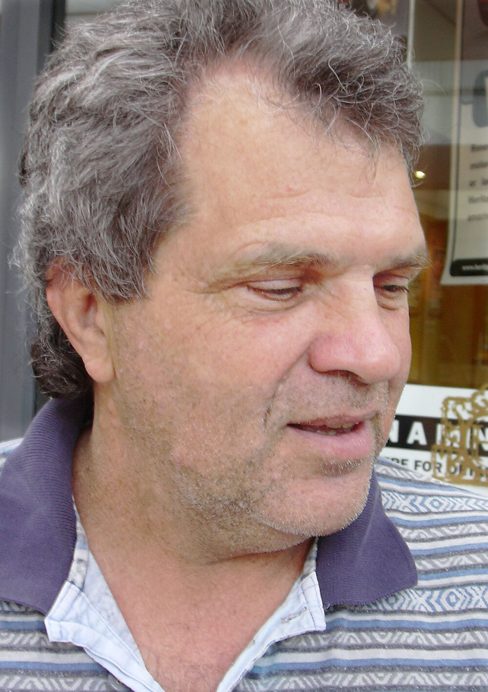 Greg Hines participating in a vox pop, Amberley, August 2003