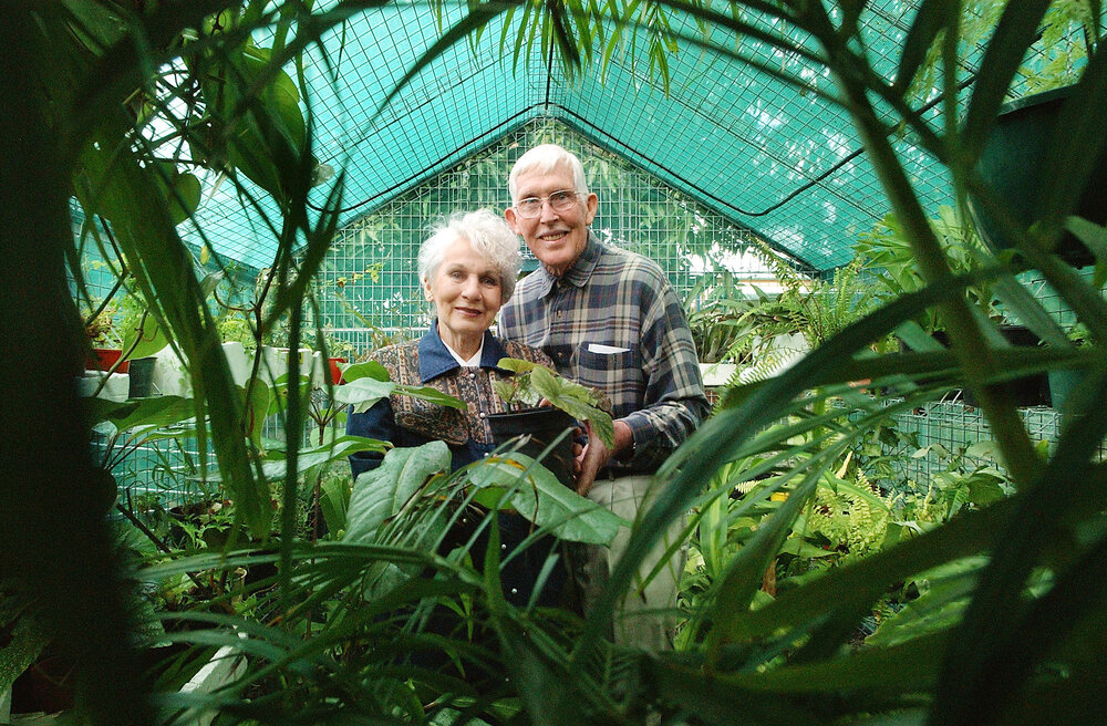 Mavis and Tom Wakefield looking forward to the upcoming gardening expo, Ipswich, August 2003