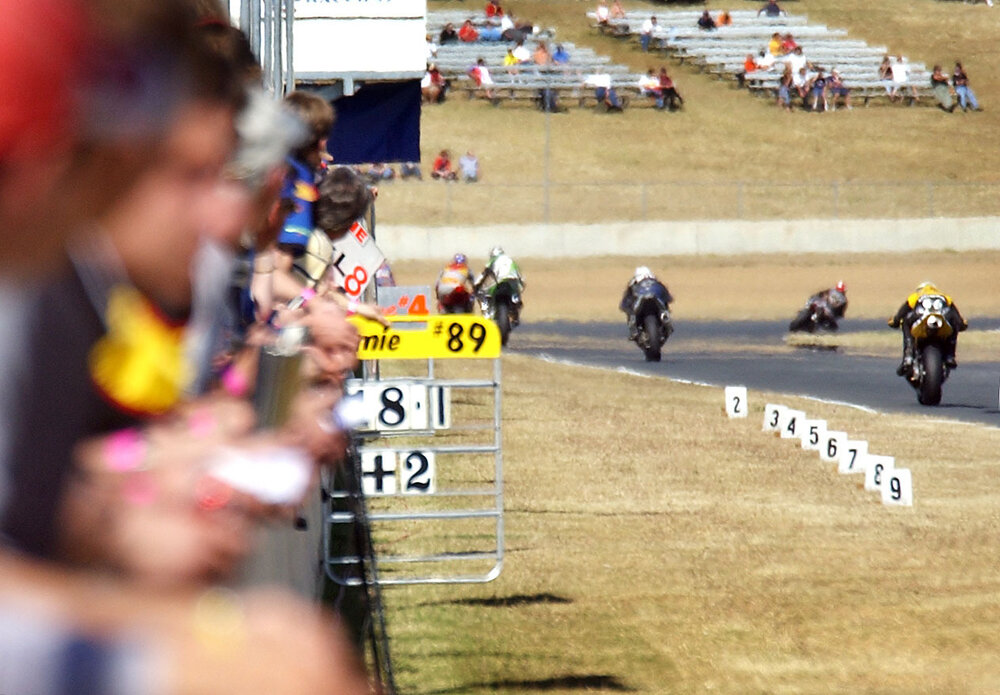Races at the Australian Superbike Championship start at Queensland raceway, Ipswich, August 2003