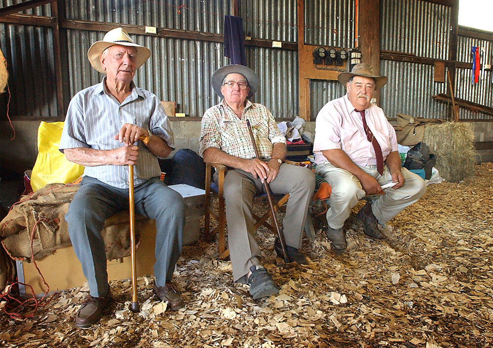 Ron Hesse, Ron Embrey and Barry Embrey at the Ipswich show, Ipswich, May 2003
