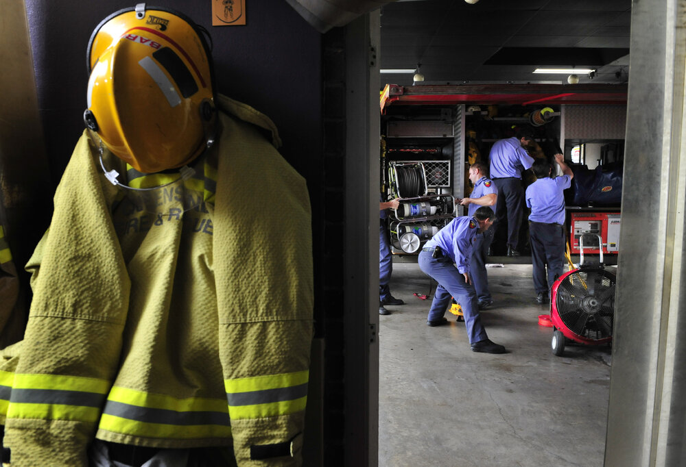 Ipswich firefighters are preparing for heavy rain, Ipswich, January 2013