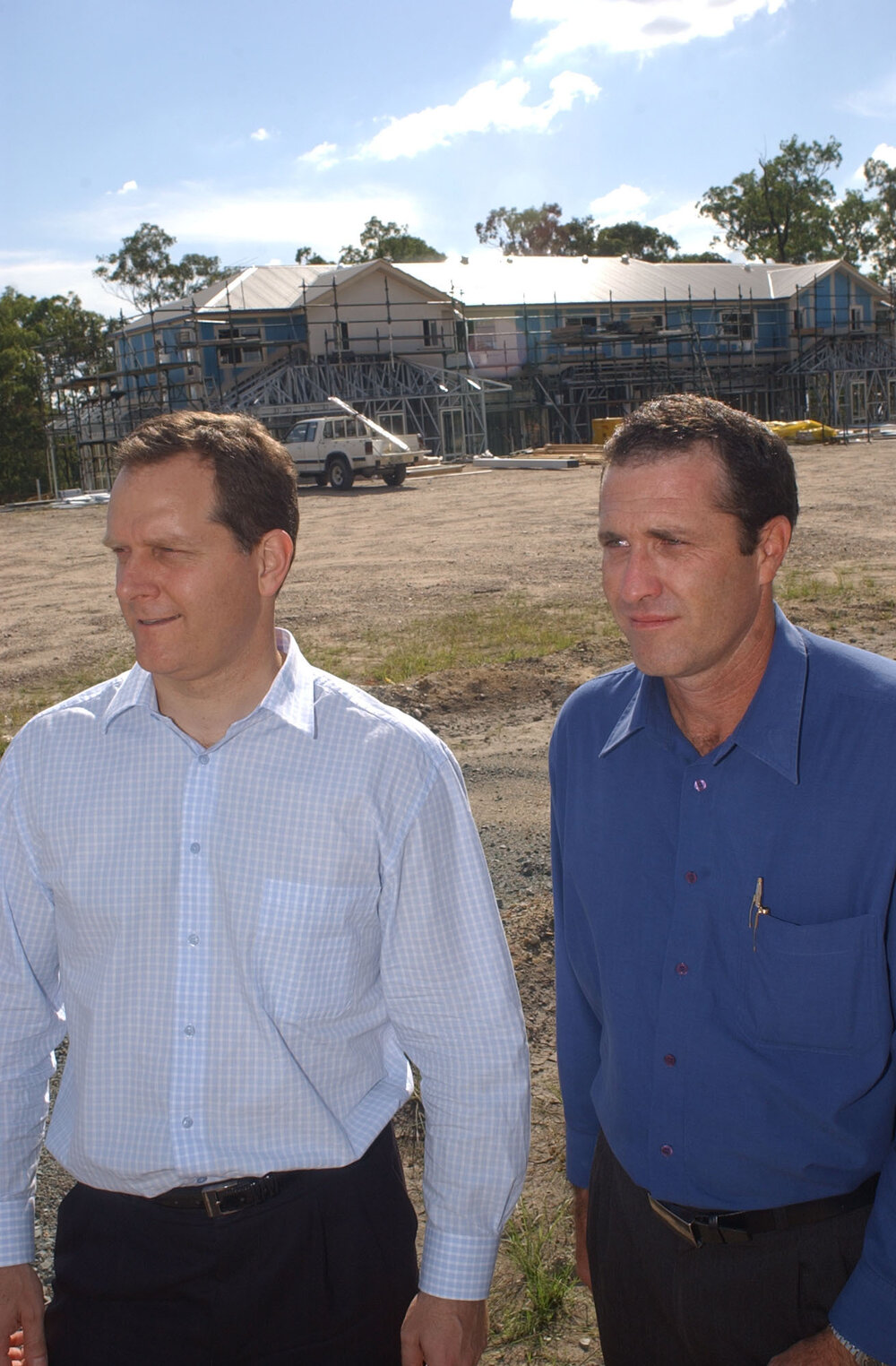 Grant Botica (development manager) and Louis Sultan (building manager), Ipswich, May 2003