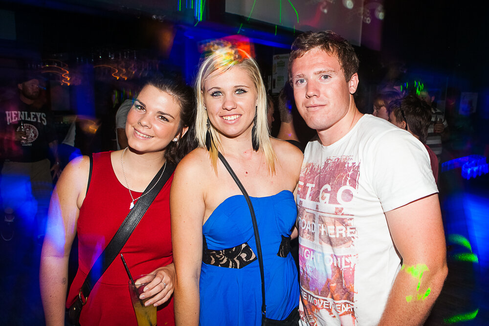 Cassie Nykvist, Demi Stephan and Jamie Baker at Cocktails Nightclub, Ipswich, January 2013