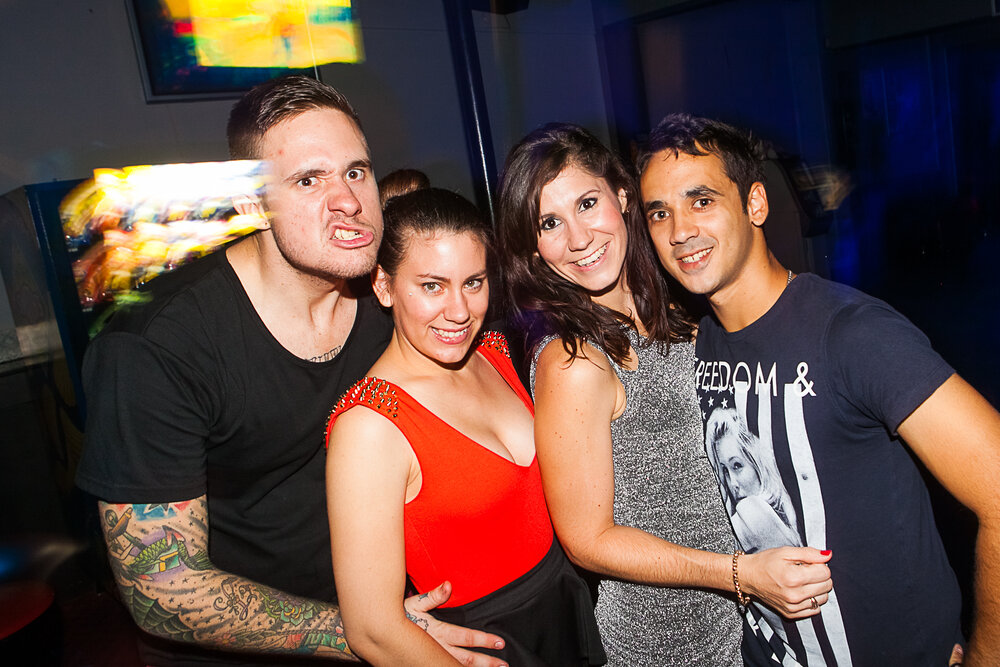 Mitch Finch, Jayde Finch, Jenna Heene and Ryen Munro at Cocktails Nightclub, Ipswich, January 2013