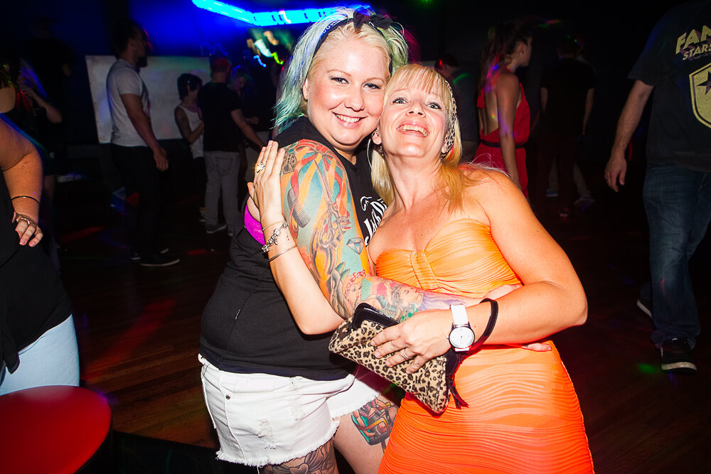 Maarit Perokorpi and Cassandra Jackson at Cocktails Nightclub on Saturday night. Photo: Nick O'Sullivan / The Queensland Times IPS260113NIGHT12