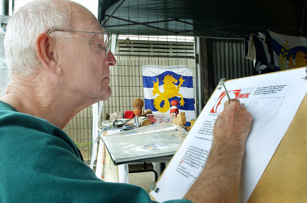 James Agland colouring in a storybook page at the Ipswich show, Ipswich, May 2003
