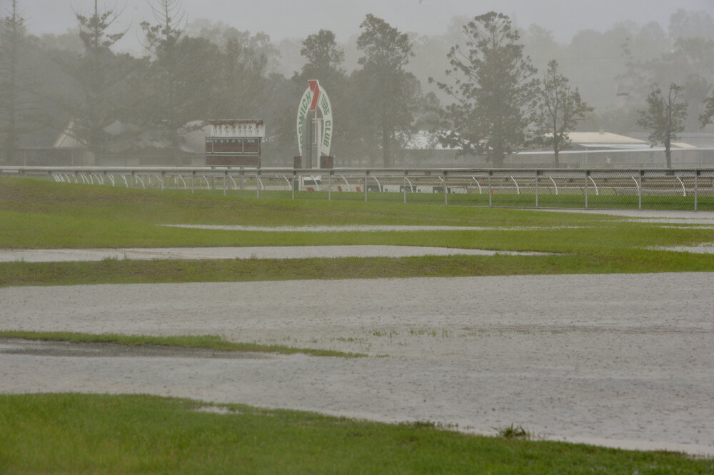 Ipswich Turf Club's race track flooded, Bundamba, Ipswich, January 2013