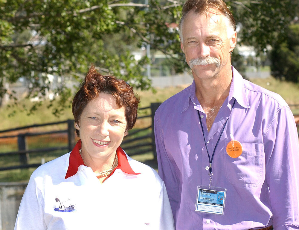 Rick Stanfield and unidentified woman, Ipswich, May 2003