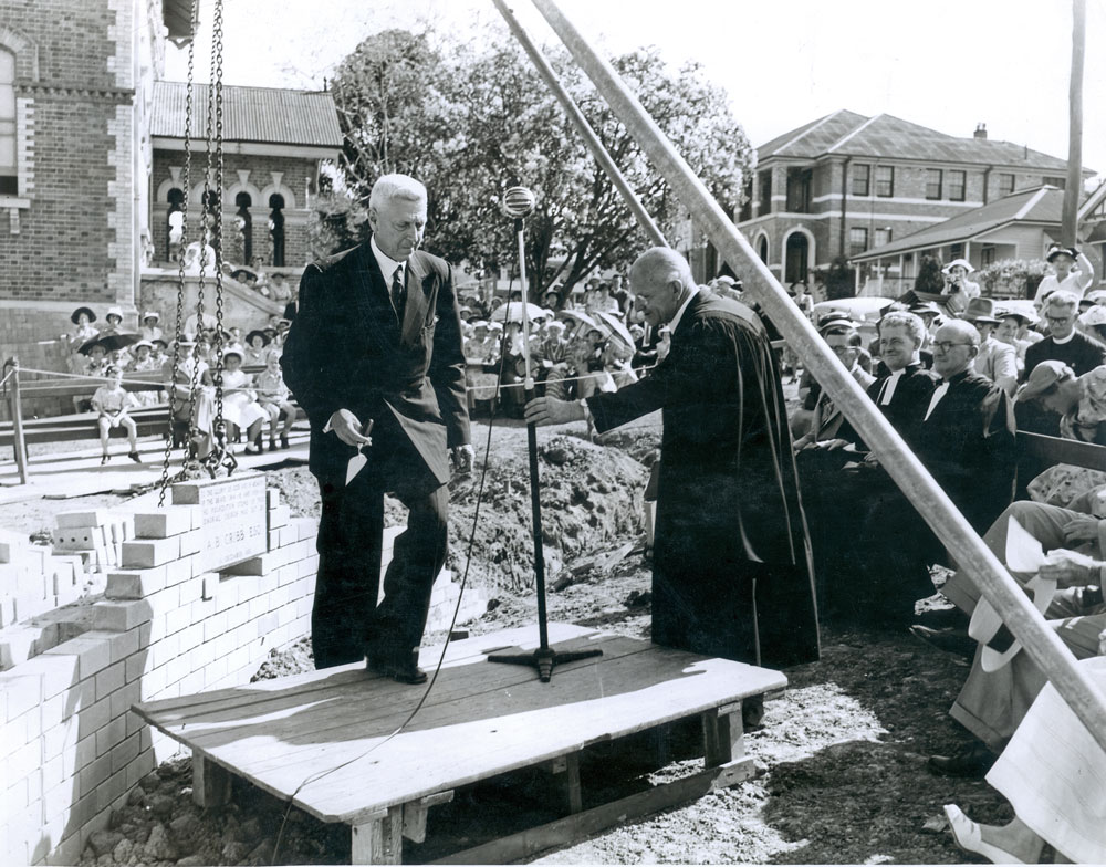 Laying of the foundation stone at the Congregational Church, East Street, Ipswich, 1957 - 1958