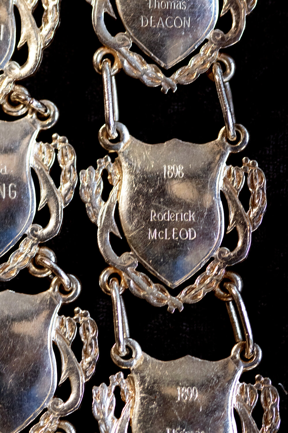 Shield for 21st Mayor of Ipswich Roderick McLeod, close-up of the Ipswich Mayoral Chains of Office, in use since 2010 
