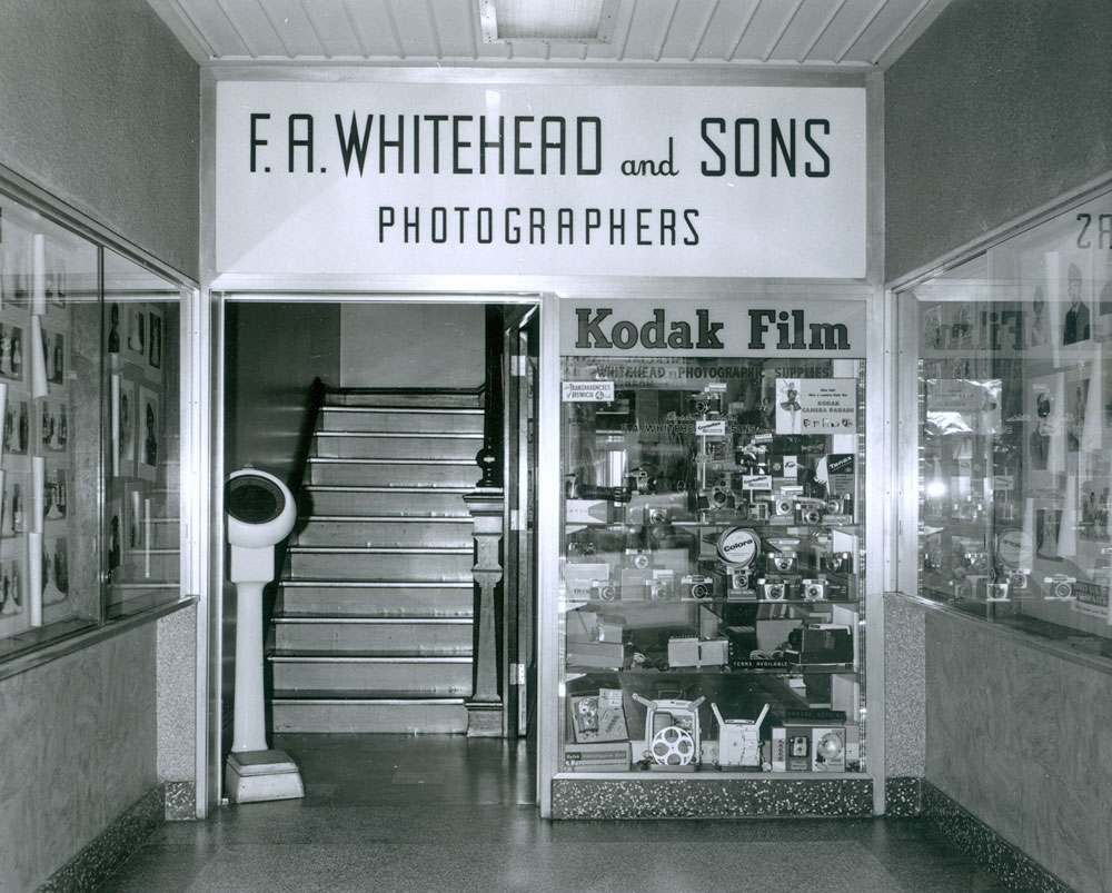 Entrance to F. A. Whitehead and Sons studio, Brisbane Street, Ipswich, c.1961