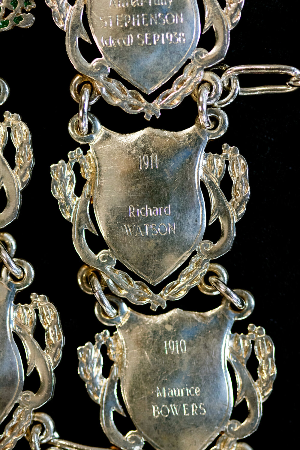 Shield for 32nd Mayor of Ipswich Richard Watson, close-up of the Ipswich Mayoral Chains of Office, in use since 2010 