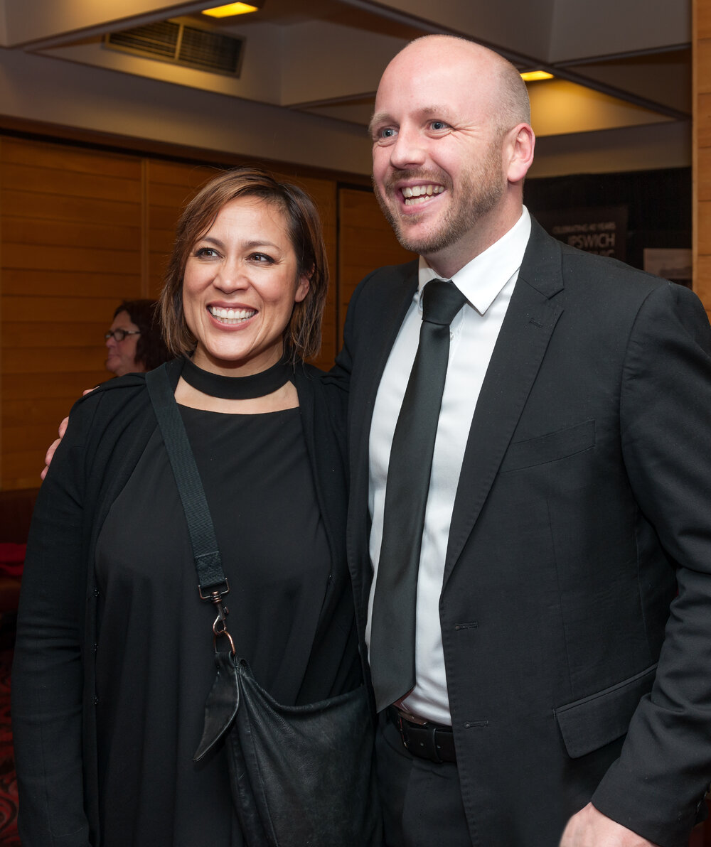 Kate Ceberano with an attendee at The Mayor's Command Performance, part of Heart and Soul: Celebrating 40 years of the Ipswich Civic Centre, July 2015