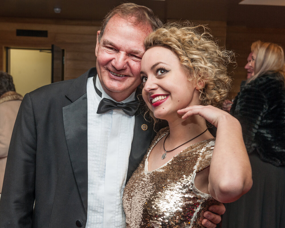 Mayor Paul Pisasale and performer Sahara Beck at the after-party for The Mayor's Command Performance, part of Heart and Soul: Celebrating 40 years of the Ipswich Civic Centre, July 2015