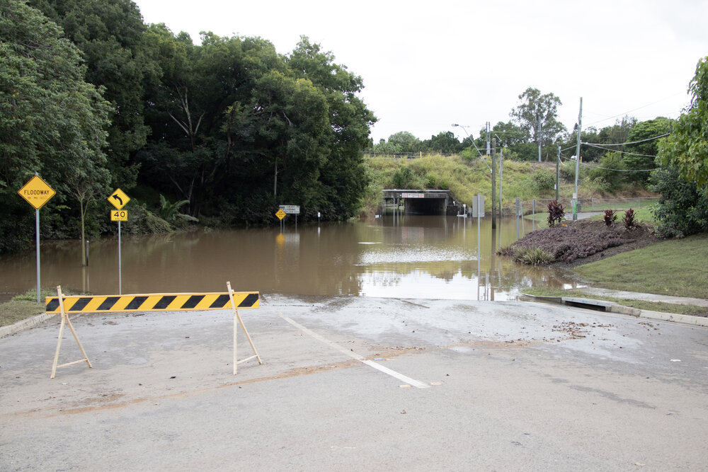 King Edward Parade and Marsden Parade closed after the Bremer River broke its bank, Ipswich, March 2025