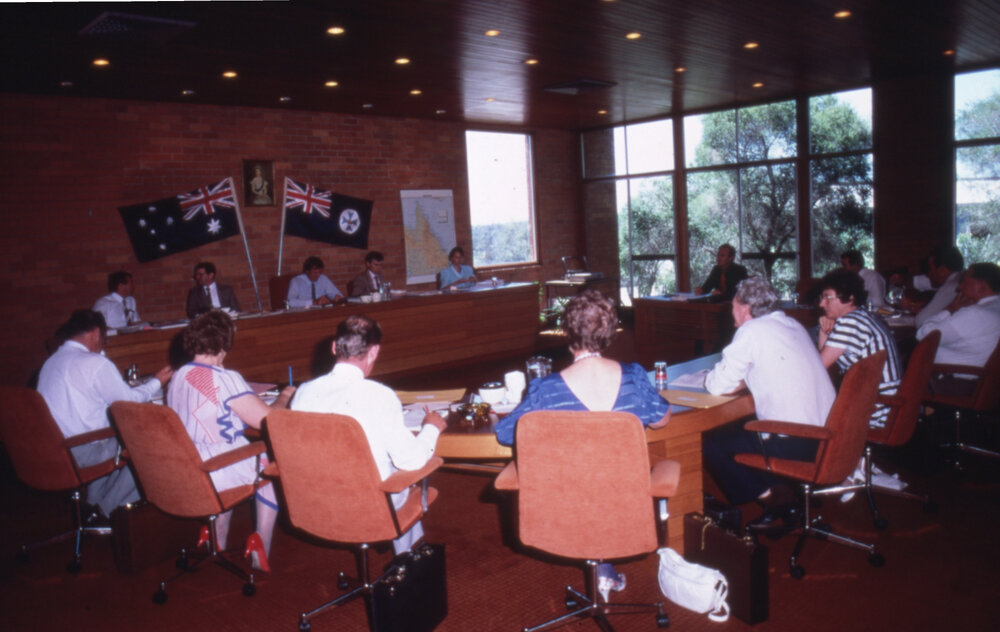 Moreton Shire Council ordinary meeting, Moreton Shire Council Chambers, Yamanto, 1987