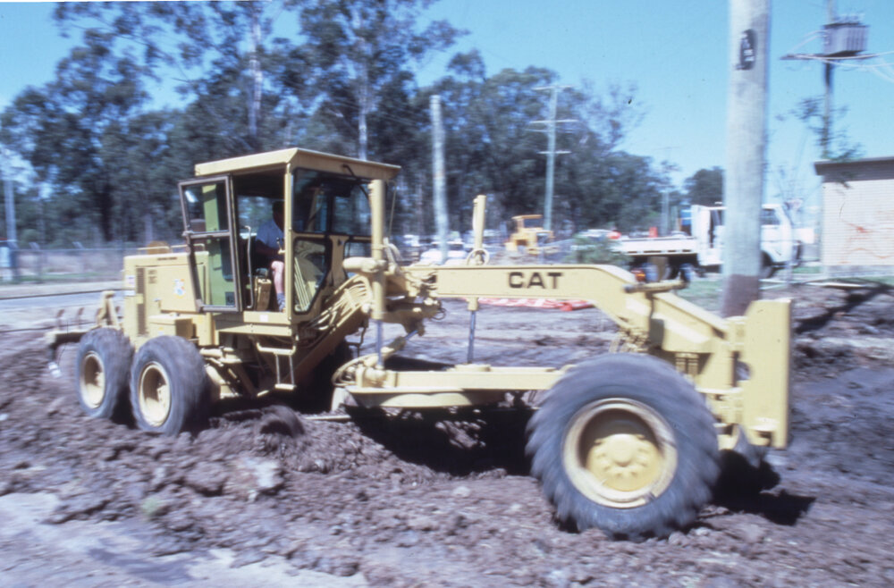 Road construction, Eagle Street, Redbank Plains, c.1987