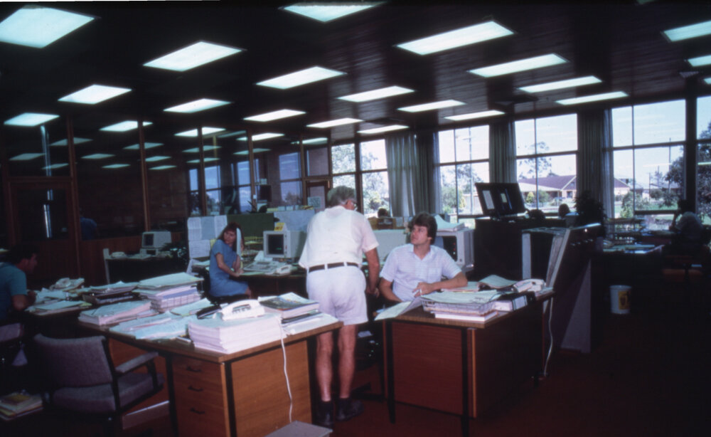 Administration and rates department of Moreton Shire Council, Yamanto, c.1987