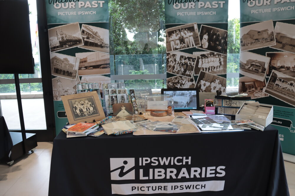 Picture Ipswich display at the Linking Heritage - History &amp; Heritage Expo, Dandirri Room, 1 Nicholas Street, Ipswich, March 2025
