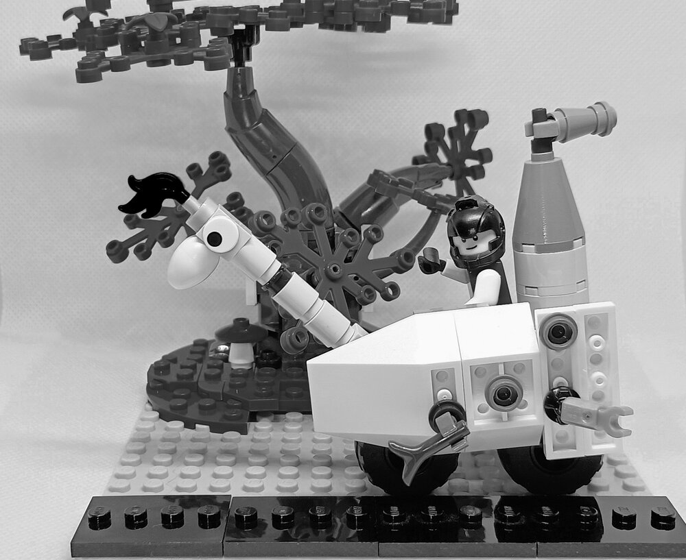 Brickswich version of Dino the Snorkasaurus of the Flintsones parade float travelling in the Mall to Mall event to celebrate the opening of Ipswich City Mall, Ipswich, August 1987