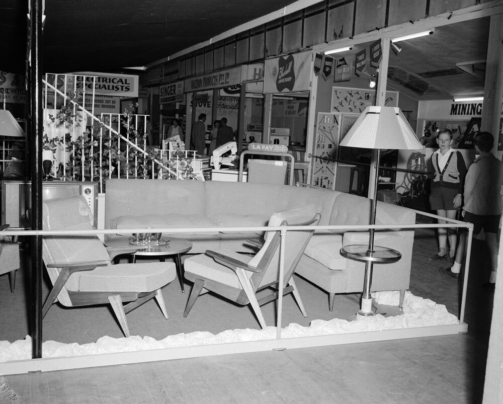 Cribb &amp; Foote furniture display, Ipswich Show, Ipswich, 1960