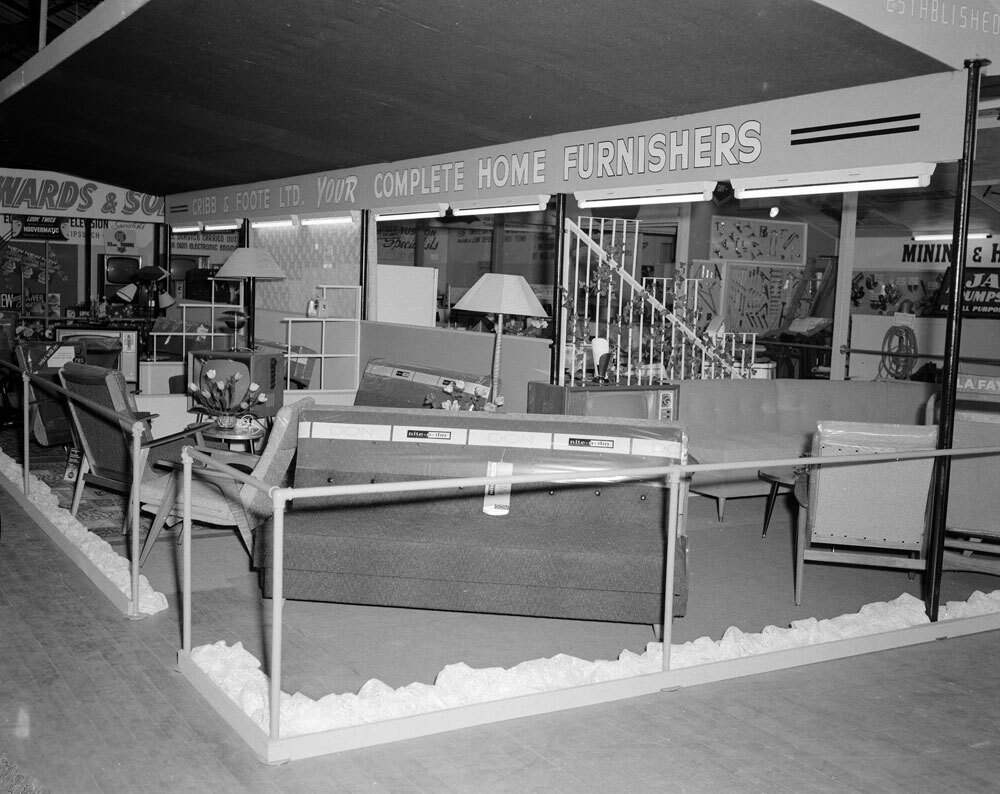 Cribb &amp; Foote furniture display, Ipswich Show, Ipswich, 1960