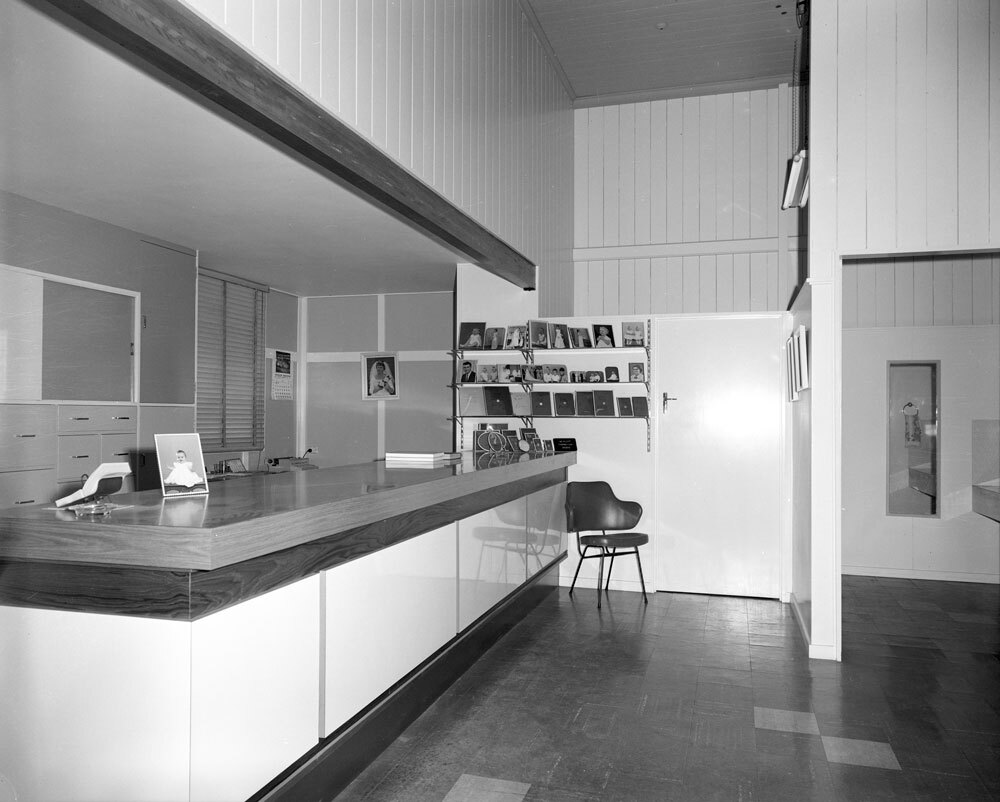 Foyer of Whitehead Studios, Brisbane Street, Ipswich, 1959