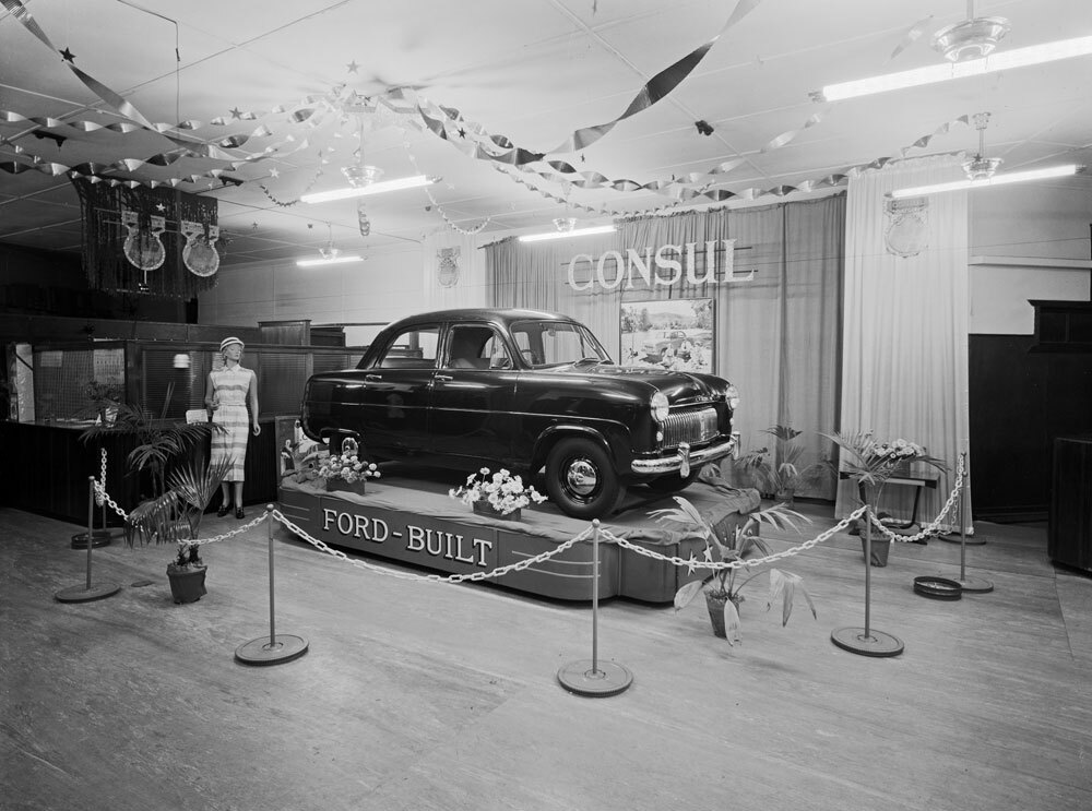 Modern Motors Showroom, corner of Gordon and Brisbane Streets, IPswich, 1951