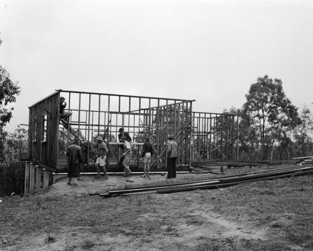 Construction of the Outridge Street Scout Hut, Ipswich, 1955