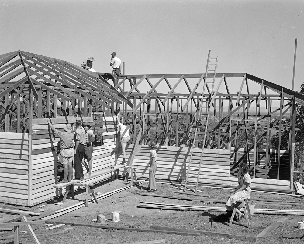Construction of the Outridge Street Scout Hut, Ipswich, 1955