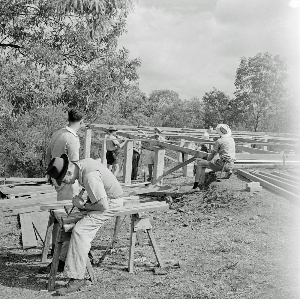 Construction of the Outridge Street Scout Hut, Ipswich, 1955