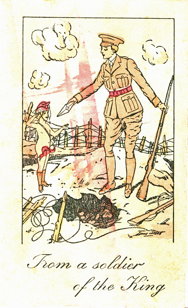 Inside postcard from soldier serving in France, Rosewood, Ipswich, 1917