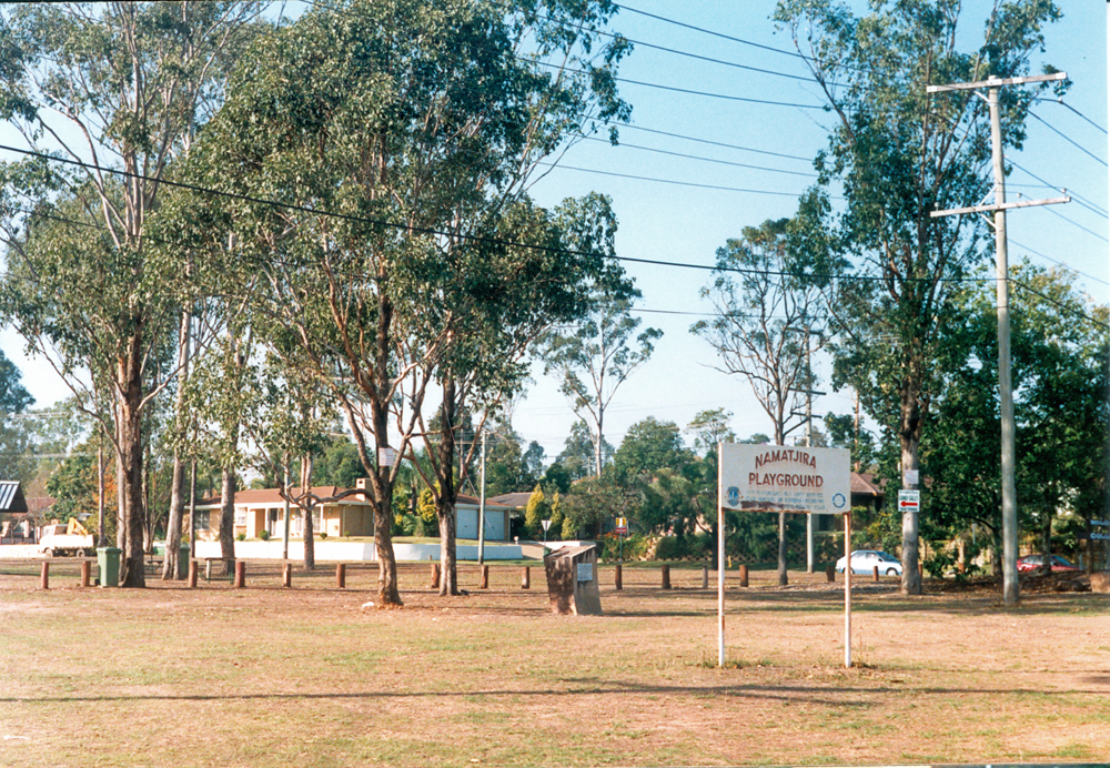 Park with Queensland's First Labour Strike Memorial, 2A Collingwood Drive, Collingwood Park, Ipswich, 1991