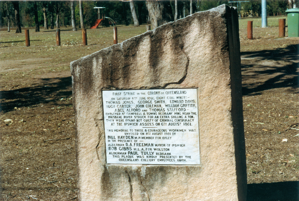 Queensland's First Labour Strike Memorial, 2A Collingwood Drive, Collingwood Park, Ipswich, 1991