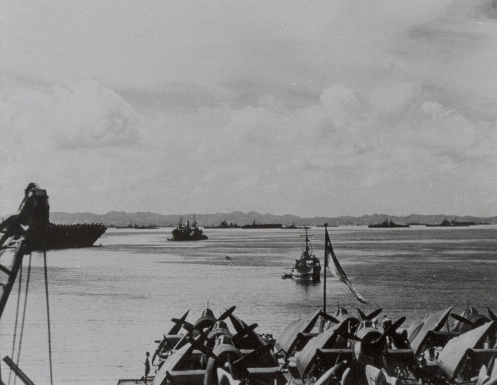 Taken from the bow of HMAS Ipswich (I), Tokyo Bay, Japan, 1945